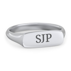 Women's Bar Signet Ring – Sterling Silver