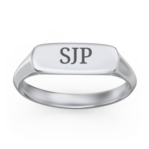 Women's Bar Signet Ring – Sterling Silver