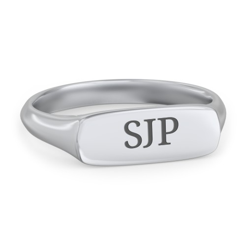Women's Bar Signet Ring – Sterling Silver
