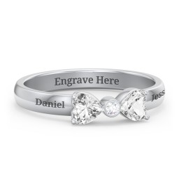 Birthstone Bow Ring with Bezeled Accent