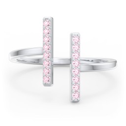 Double Bar Ring with Accents