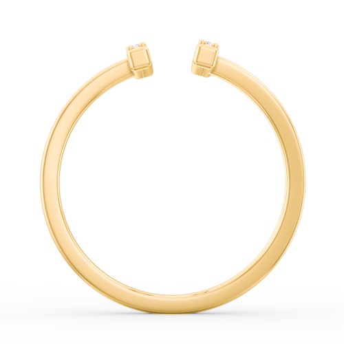 Double Bar Ring with Accents – 10K Yellow Gold with White Premium Zirconia