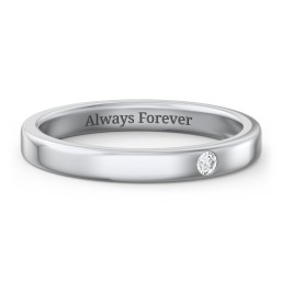 Stackable Birthstone Ring with Engraving