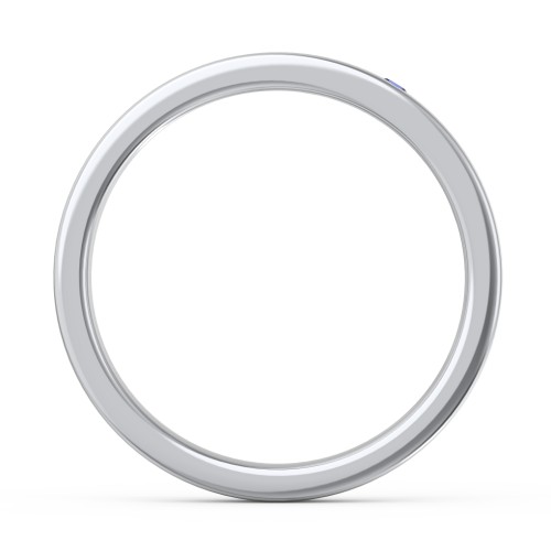 Stackable Birthstone Ring with Engraving – Sterling Silver with Blue Sapphire
