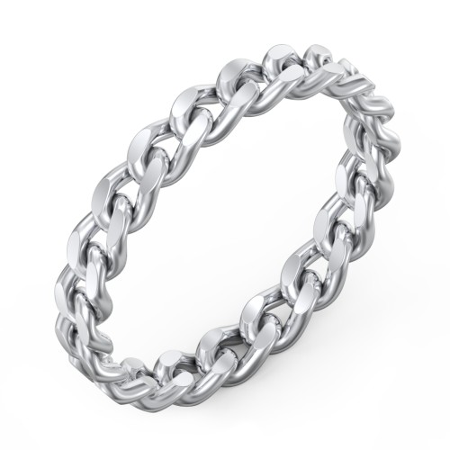Curb Link Chain Ring – Sterling Silver