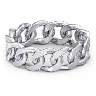 welzijn uitvinden statisch Sterling Silver Wide Curb Link Chain Ring | Jewlr