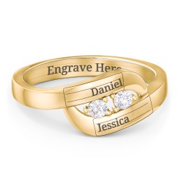 Swirl Double Birthstone Ring