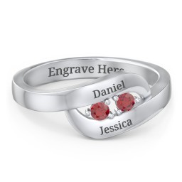Swirl Double Birthstone Ring