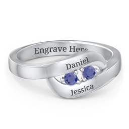 Swirl Double Birthstone Ring