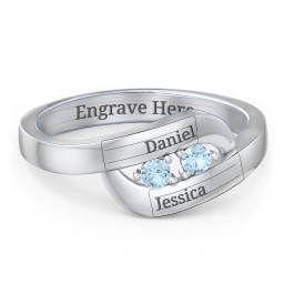 Swirl Double Birthstone Ring