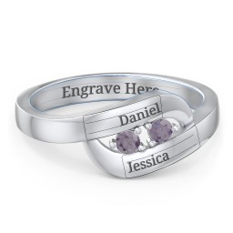 Swirl Double Birthstone Ring