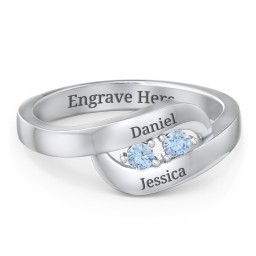 Swirl Double Birthstone Ring