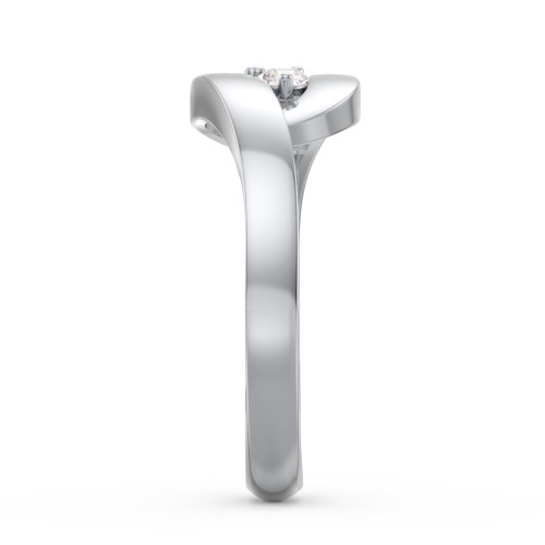 Swirl Double Birthstone Ring – Sterling Silver with Diamond