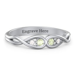 Double Infinity Birthstone Ring with Accents