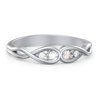 Double Infinity Birthstone Ring with Accents