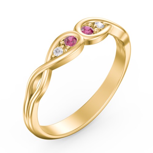 Double Infinity Birthstone Ring with Accents