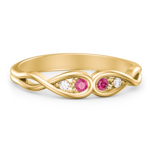 Double Infinity Birthstone Ring with Accents