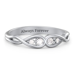 Double Infinity Birthstone Ring with Accents in 925 Sterling Silver with Diamond