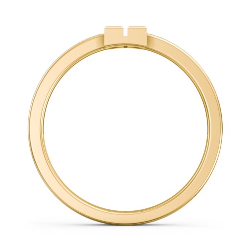 Baguette Birthstone Ring with Accents – 10K Yellow Gold with Cubic Zirconia, Pink Tourmaline, and White Premium Zirconia