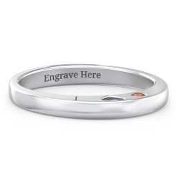 Peekaboo Birthstone Ring with Heart Cut Out