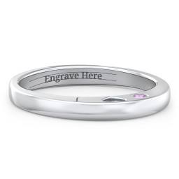 Peekaboo Birthstone Ring with Heart Cut Out