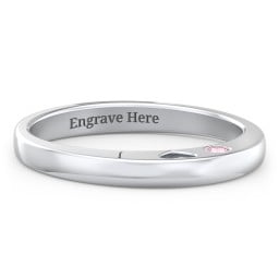 Peekaboo Birthstone Ring with Heart Cut Out