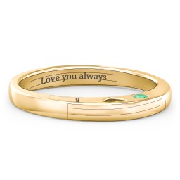 Peekaboo Birthstone Ring with Heart Cut Out