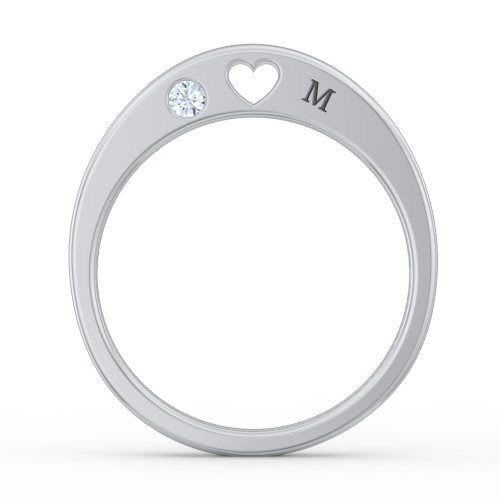 Peekaboo Birthstone Ring with Heart Cut Out