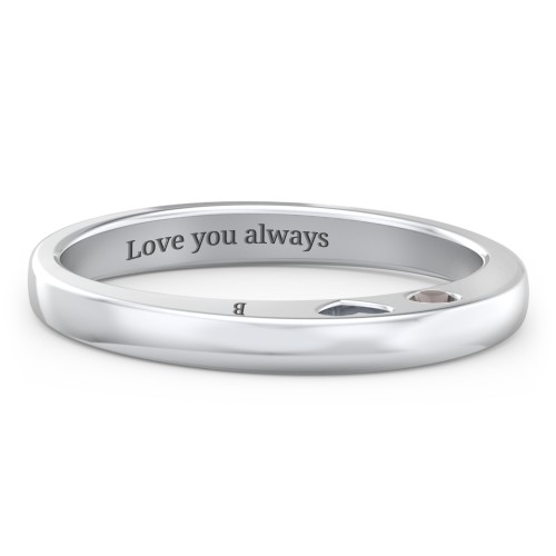 Peekaboo Birthstone Ring with Heart Cut Out
