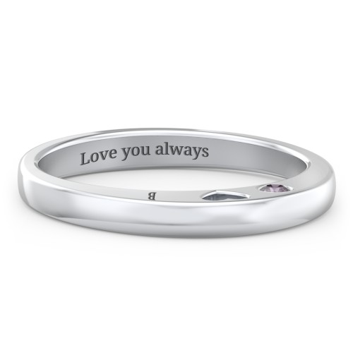 Peekaboo Birthstone Ring with Heart Cut Out
