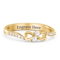 Infinity Heart Ring with Accents