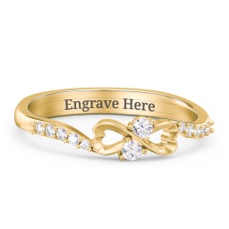 Infinity Heart Ring with Accents