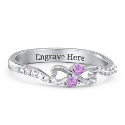 Infinity Heart Ring with Accents