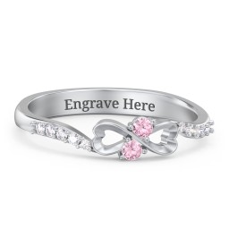 Infinity Heart Ring with Accents