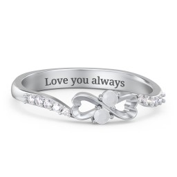 Infinity Heart Ring with Accents
