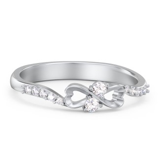 Infinity Heart Ring with Accents