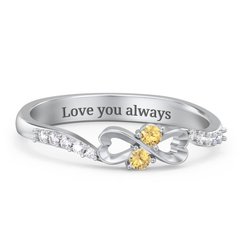 Infinity Heart Ring with Accents