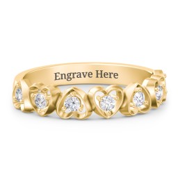 Multi-Heart Ring with Birthstones