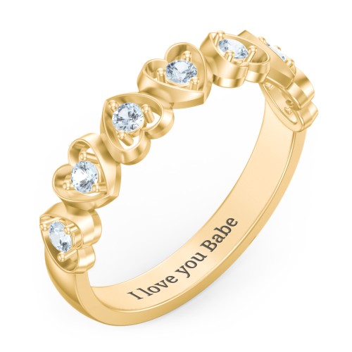 Multi-Heart Ring with Birthstones