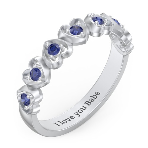 Multi-Heart Ring with Birthstones