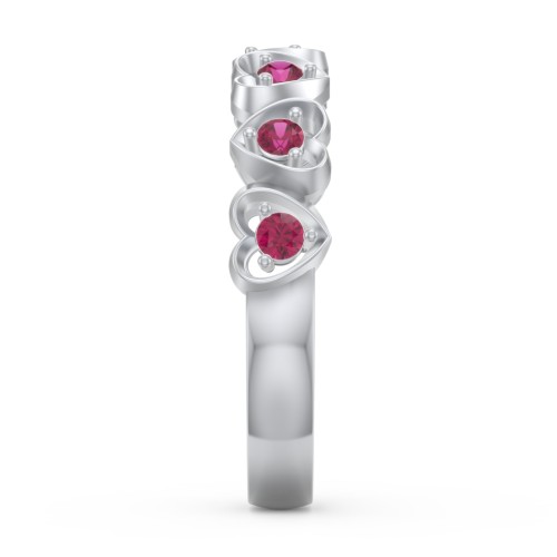 Multi-Heart Ring with Birthstones