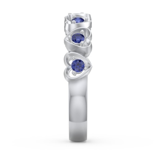Multi-Heart Ring with Birthstones