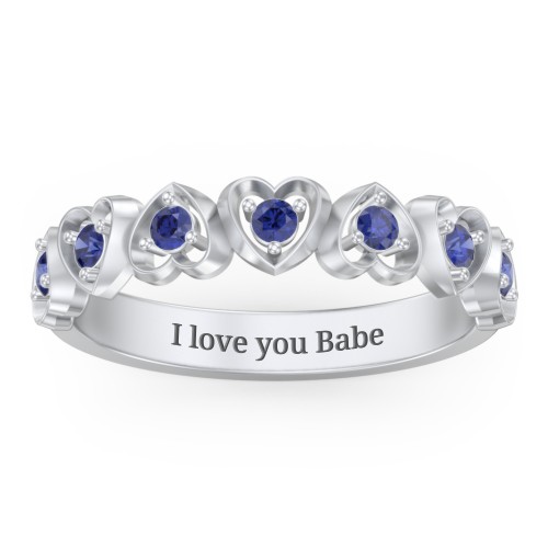 Multi-Heart Ring with Birthstones