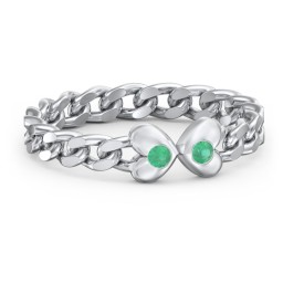 Curb Link Chain Heart Ring
