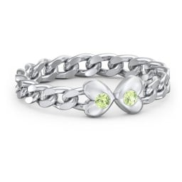 Curb Link Chain Heart Ring