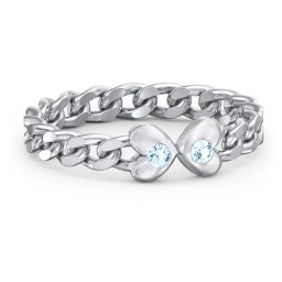 Curb Link Chain Heart Ring