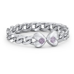 Curb Link Chain Heart Ring