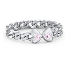 Curb Link Chain Heart Ring