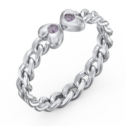 Curb Link Chain Heart Ring