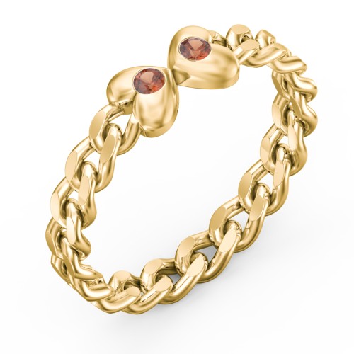 Curb Link Chain Heart Ring